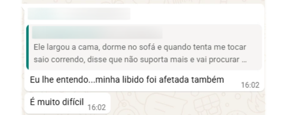Relato sobre libido afetada e dificuldade no relacionamento