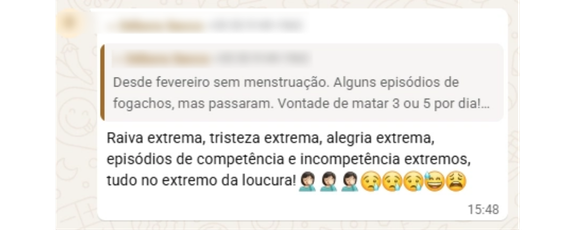 Relato sobre raiva, tristeza e alegria intensas